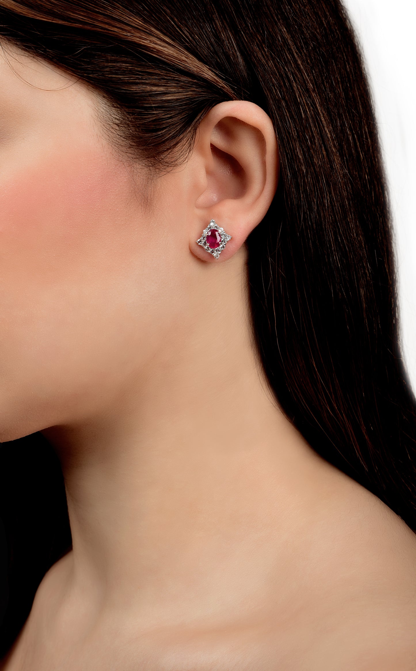 Yaqoot Must Have: Rubies, White Topaz and Pearls Earings.