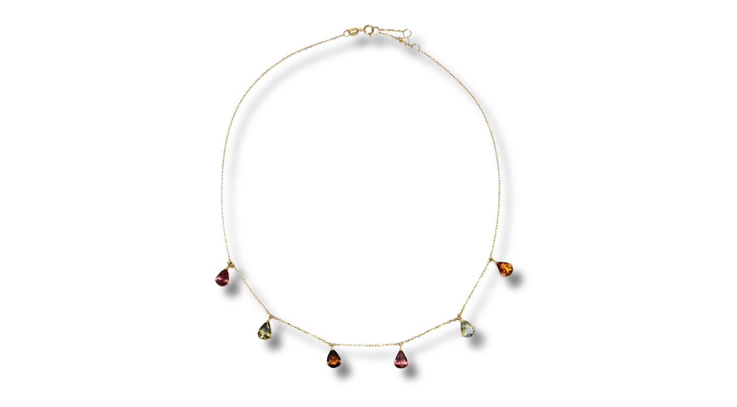 18K Yellow Gold and Tourmalines Chocker