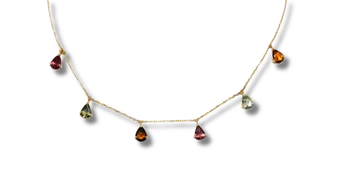 18K Yellow Gold and Tourmalines Chocker