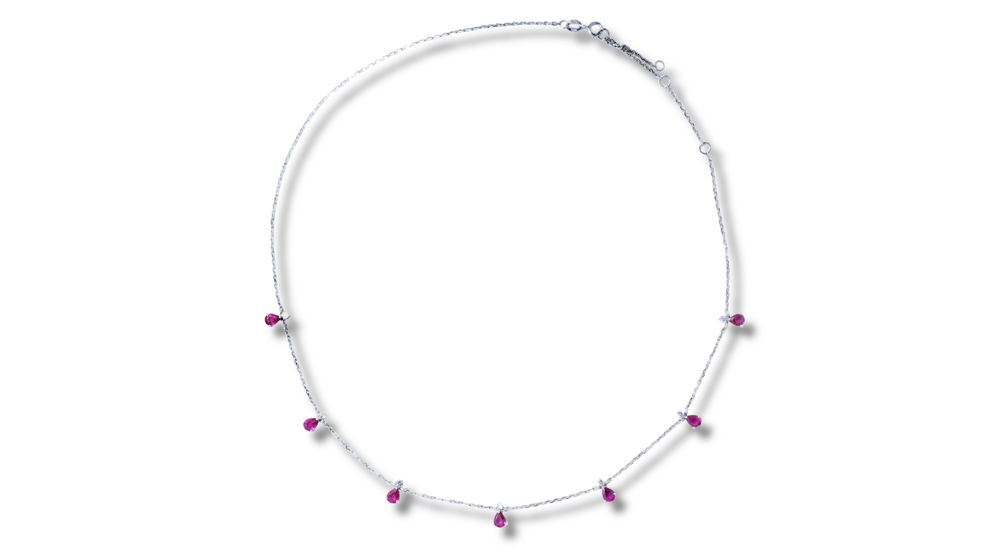 18K White Gold Ruby Chocker