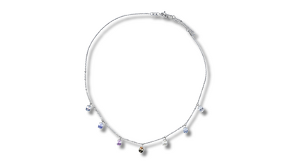 18K Fancy Multi Color Saphires Chocker - White Gold.