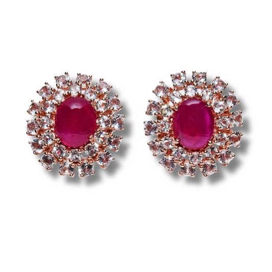 Rubies and White Topaz Diva Earrings