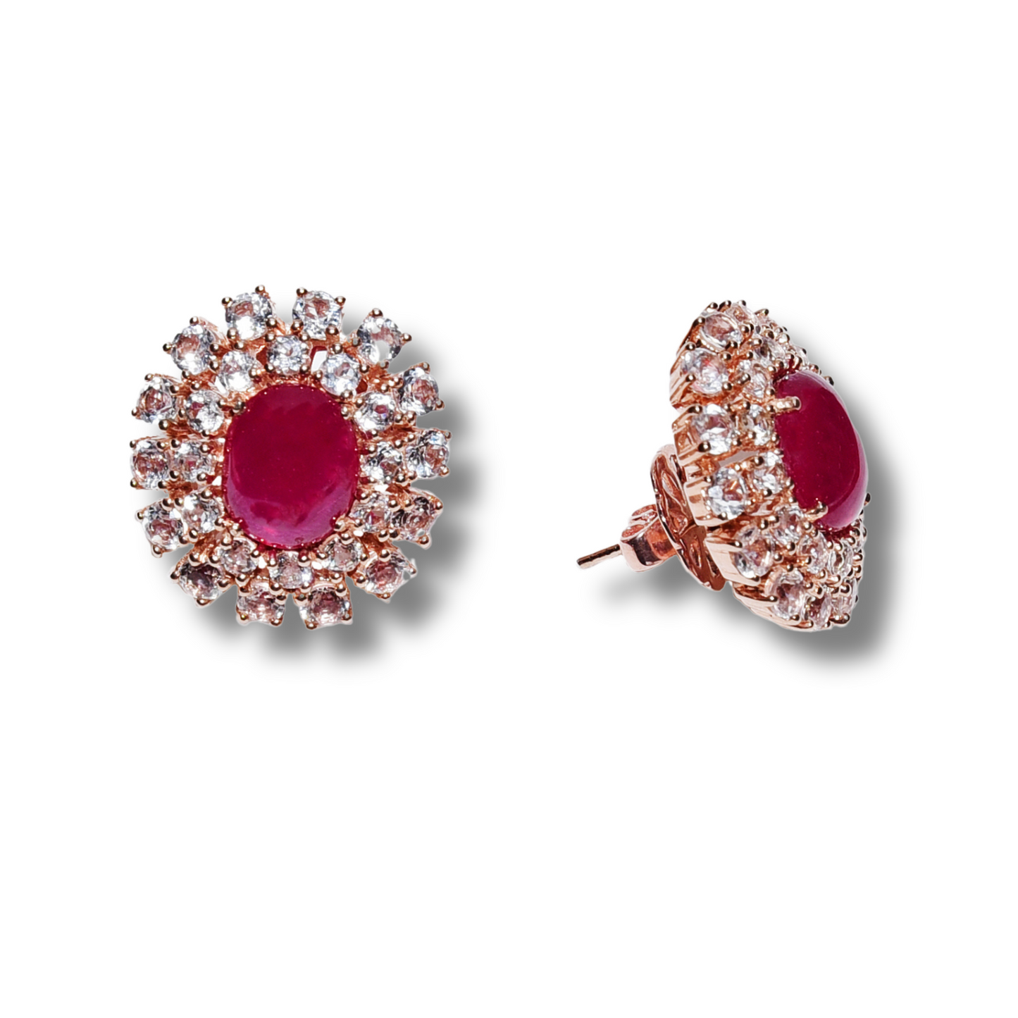 Rubies and White Topaz Diva Earrings