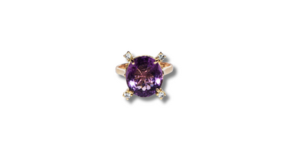 18K Amethyst Yellow Gold Ring