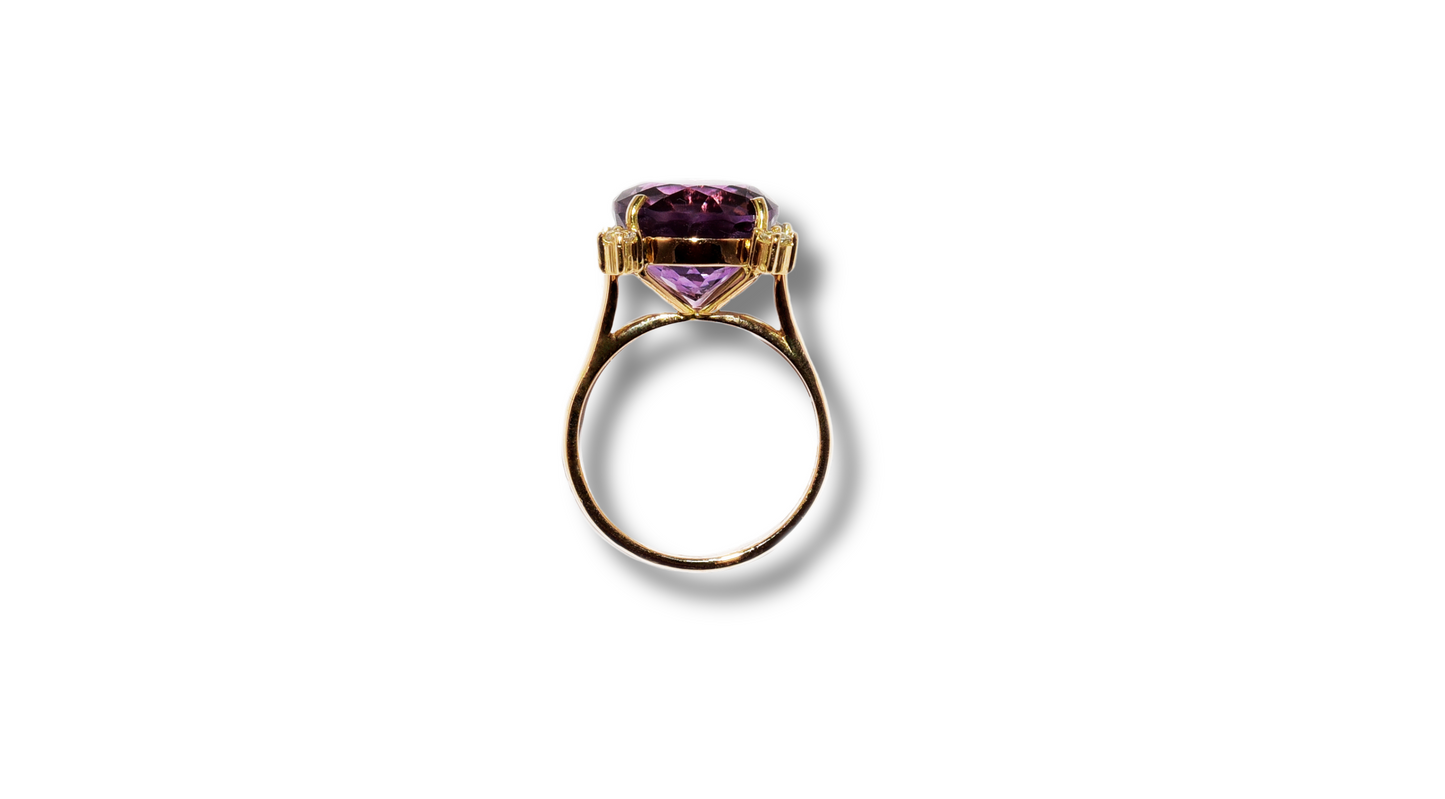 18K Amethyst Yellow Gold Ring